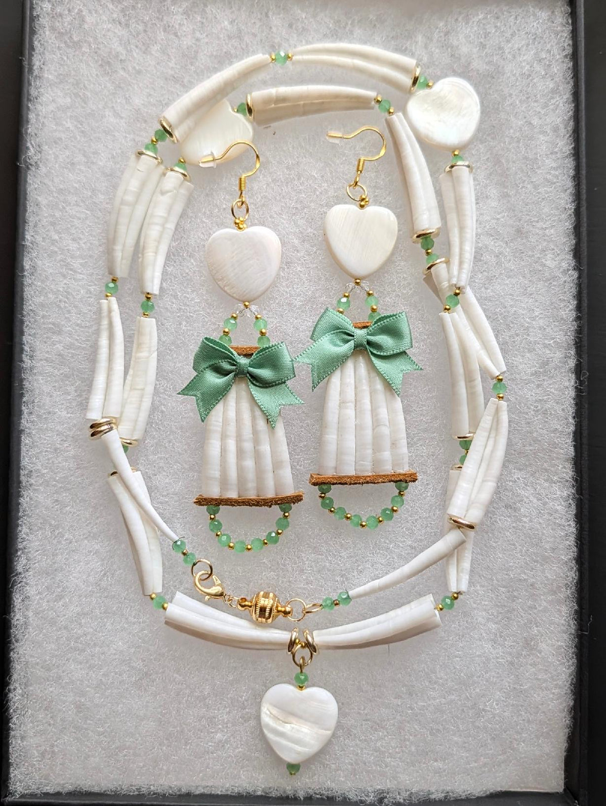 3.5 Dentalium Earrings + 32" Dentalium Necklace w/ Magnetic Clasp