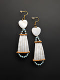 3.25" Dentalium + Shell Earrings