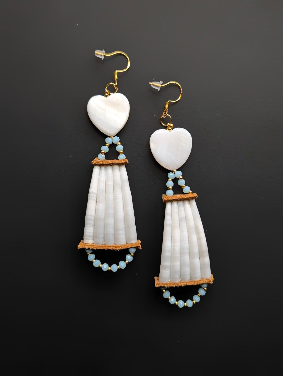 3.25" Dentalium + Shell Earrings