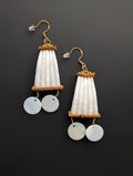2.25" Dentalium + Shell Earrings