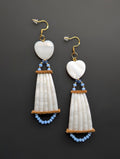 3.5" Dentalium + Shell Earrings