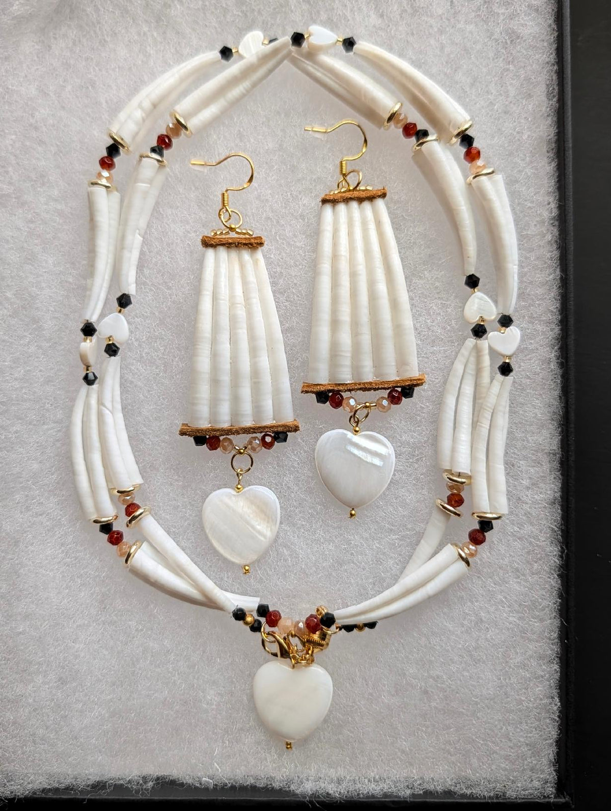 3" Dentalium Earrings + 32" Dentalium Necklace w/ Magnetic Clasp