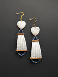 3.5" Dentalium + Shell Earrings